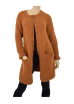 1895 SANNE síð jakkapeysa með tweed á dönsku - Image 3