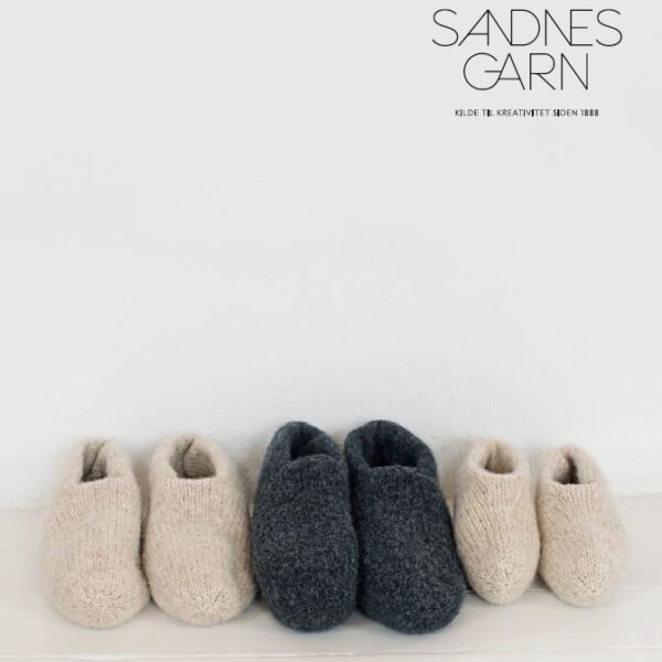 Þæfðir inniskór úr Fritidsgarni