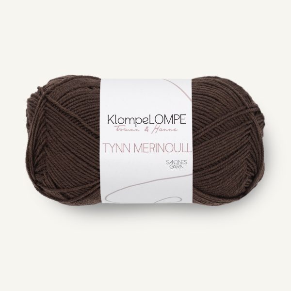 KlompeLompe Tynn merinoull dökkbrúnn50g