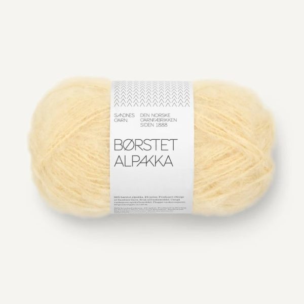 Börstet Alpakka  ljósgult 50g