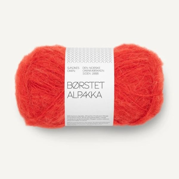 Börstet Alpakka 4018 Scarlet Red